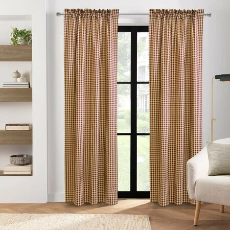 THERMALOGIC 40 x 95 in. Checkmate Pole Top Curtain Panel, Burgundy 72096-171-80-95-803